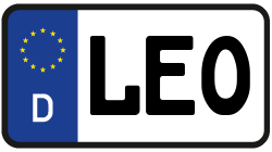 Grafik KFZ-Kennzeichen LEO