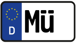 Grafik KFZ-Kennzeichen MÜ