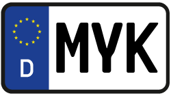 Grafik KFZ-Kennzeichen MYK