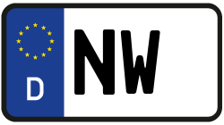 Grafik KFZ-Kennzeichen NW