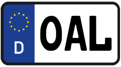 Grafik KFZ-Kennzeichen OAL