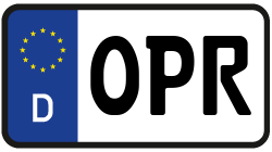 Grafik KFZ-Kennzeichen OPR