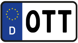 Grafik KFZ-Kennzeichen OTT