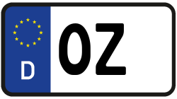 Grafik KFZ-Kennzeichen OZ