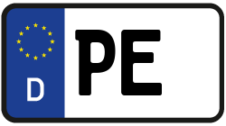 Grafik KFZ-Kennzeichen PE