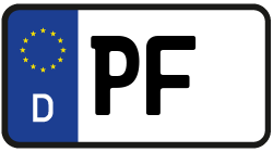Grafik KFZ-Kennzeichen PF
