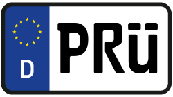 Grafik KFZ-Kennzeichen PRÜ
