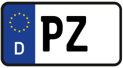 Grafik KFZ-Kennzeichen PZ