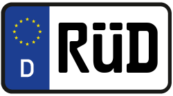 Grafik KFZ-Kennzeichen RÜD