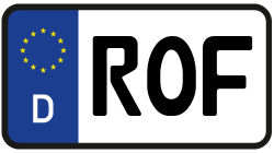 Grafik KFZ-Kennzeichen ROF
