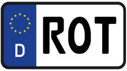 Grafik KFZ-Kennzeichen ROT