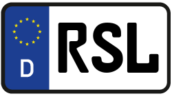 Grafik KFZ-Kennzeichen RSL