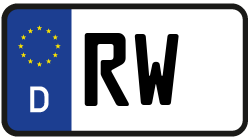 Grafik KFZ-Kennzeichen RW