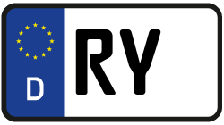 Grafik KFZ-Kennzeichen RY