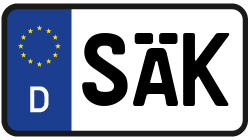 Grafik KFZ-Kennzeichen SÄK