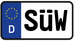 Grafik KFZ-Kennzeichen SÜW