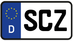 Grafik KFZ-Kennzeichen SCZ