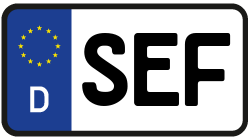 Grafik KFZ-Kennzeichen SEF