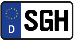 Grafik KFZ-Kennzeichen SGH