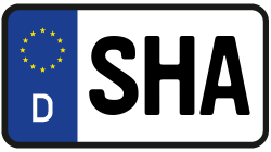 Grafik KFZ-Kennzeichen SHA