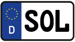 Grafik KFZ-Kennzeichen SOL