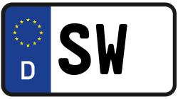 Grafik KFZ-Kennzeichen SW