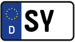 Grafik KFZ-Kennzeichen SY