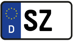 Grafik KFZ-Kennzeichen SZ