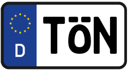 Grafik KFZ-Kennzeichen TÖN