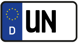 Grafik KFZ-Kennzeichen UN