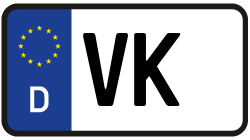 Grafik KFZ-Kennzeichen VK