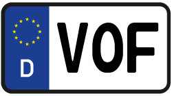 Grafik KFZ-Kennzeichen VOF