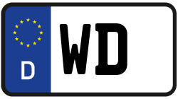 Grafik KFZ-Kennzeichen WD