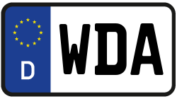 Grafik KFZ-Kennzeichen WDA
