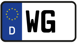 Grafik KFZ-Kennzeichen WG