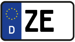 Grafik KFZ-Kennzeichen ZE
