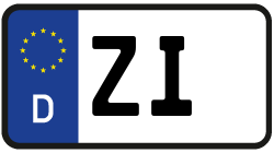 Grafik KFZ-Kennzeichen ZI