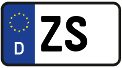 Grafik KFZ-Kennzeichen ZS