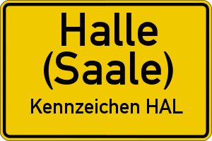 Ortsschild Halle (Saale)